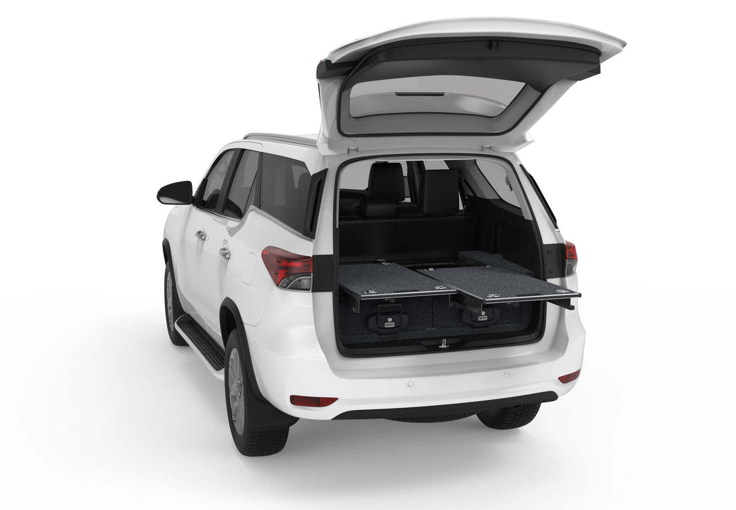 DUAL ROLLER FLOOR DRAWERS TO SUIT TOYOTA FORTUNER WAGON 01/2015-CURRENT