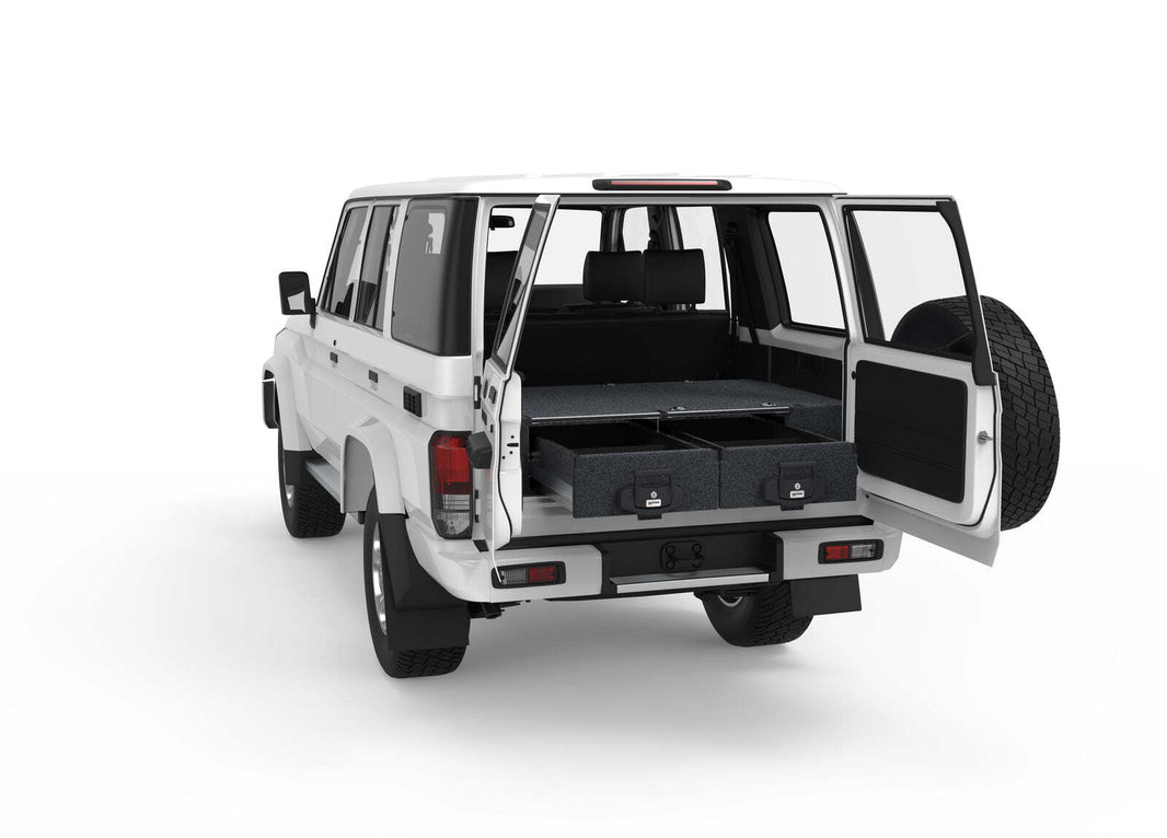 FIXED FLOOR DRAWERS TO SUIT TOYOTA LANDCRUISER 70 SERIES 76 WAGON 09/2022-CURRENT