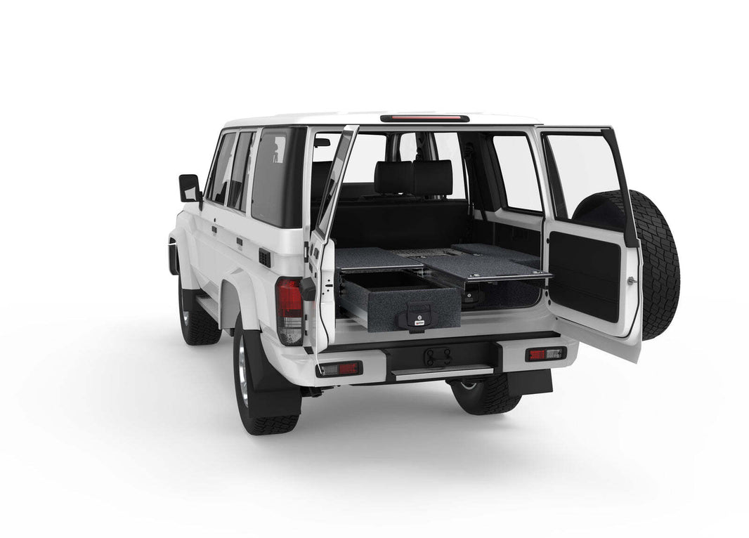 SINGLE ROLLER FLOOR DRAWERS TO SUIT TOYOTA LANDCRUISER 70 SERIES 76 WAGON 09/2022-CURRENT