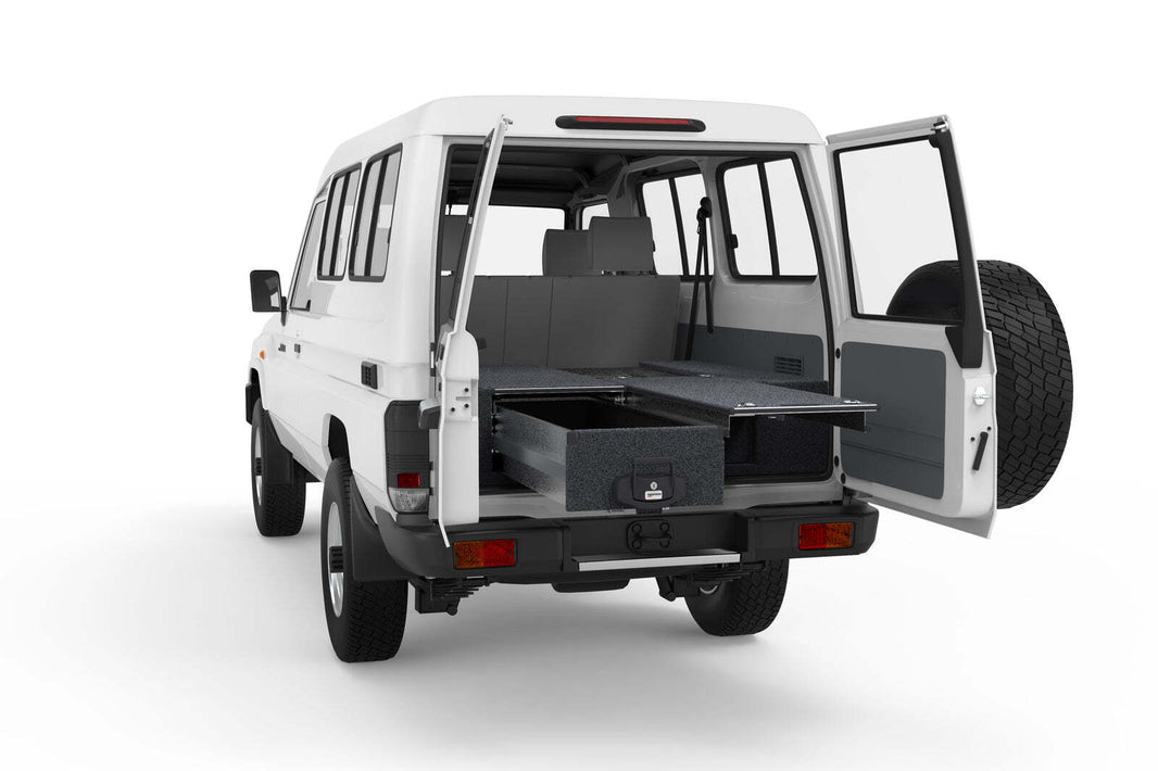 SINGLE ROLLER FLOOR DRAWERS TO SUIT TOYOTA LANDCRUISER 70 SERIES LC78 V6 GXL TROOP CARRIER 06/1985-12/2006