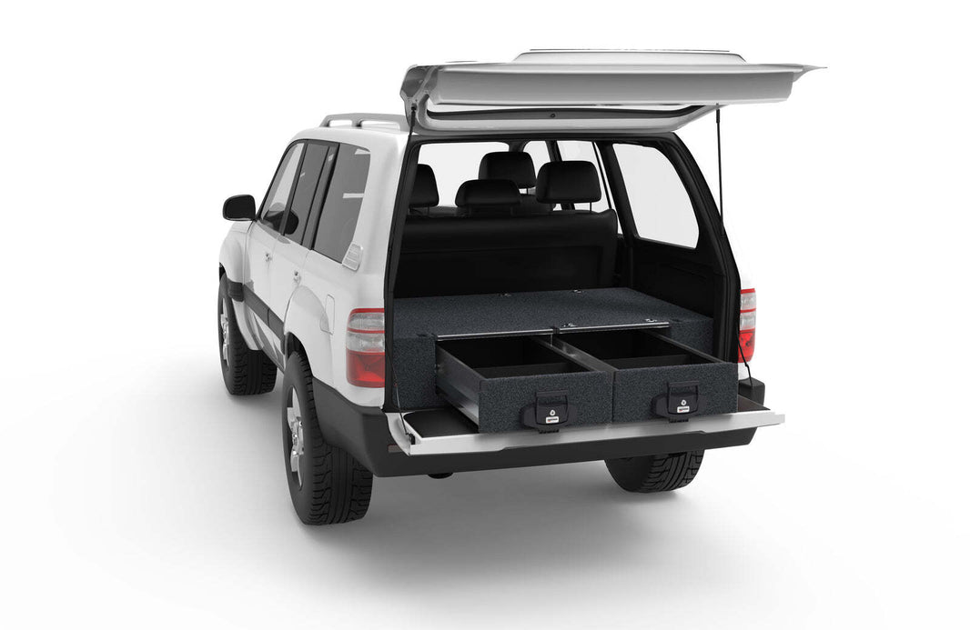 FIXED FLOOR DRAWERS TO SUIT TOYOTA LANDCRUISER 100 SERIES GXL WAGON 04/1998-07/2002