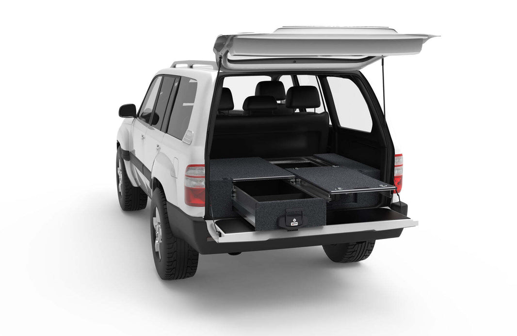 SINGLE ROLLER FLOOR DRAWERS TO SUIT TOYOTA LANDCRUISER 100 SERIES GXL WAGON 08/2002-11/2007