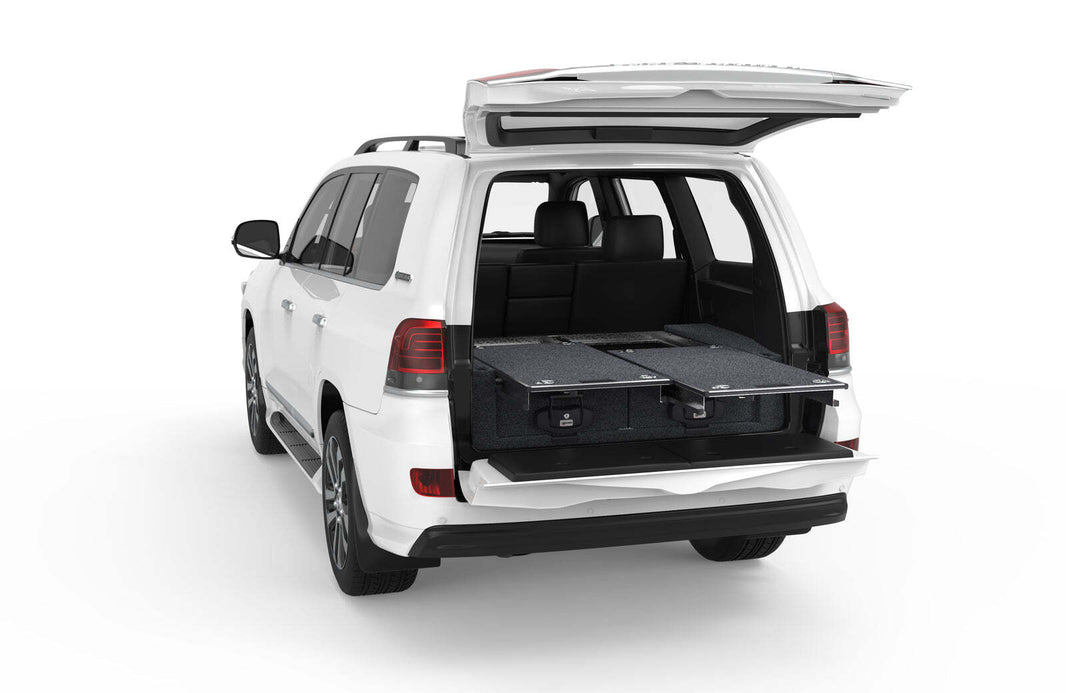 DUAL ROLLER FLOOR DRAWERS TO SUIT TOYOTA LANDCRUISER 200 SERIES GX WAGON 03/2012-10/2021