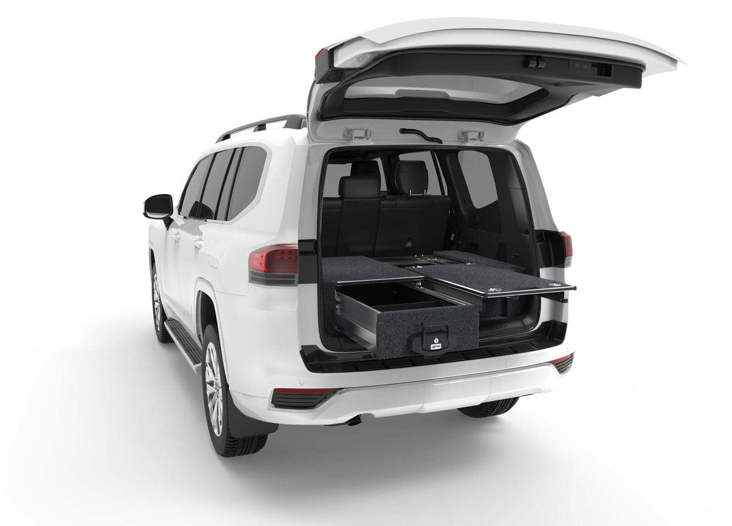 FIXED FLOOR DRAWERS TO SUIT TOYOTA LANDCRUISER 300 SERIES 5 SEAT WAGON 07/2021-CURRENT