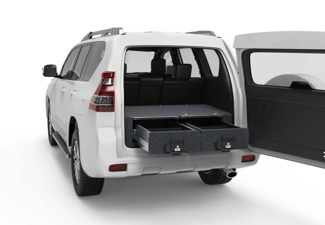 FIXED FLOOR DRAWERS TO SUIT TOYOTA LANDCRUISER PRADO 150 SERIES GX 5 SEAT WAGON 11/2009-CURRENT