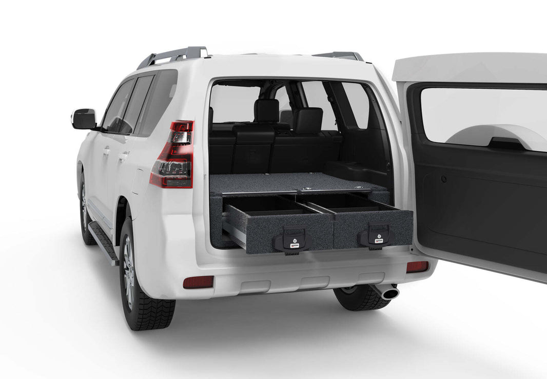 FIXED FLOOR DRAWERS TO SUIT TOYOTA LANDCRUISER PRADO 150 SERIES GX 7 SEAT WAGON 11/2009-CURRENT