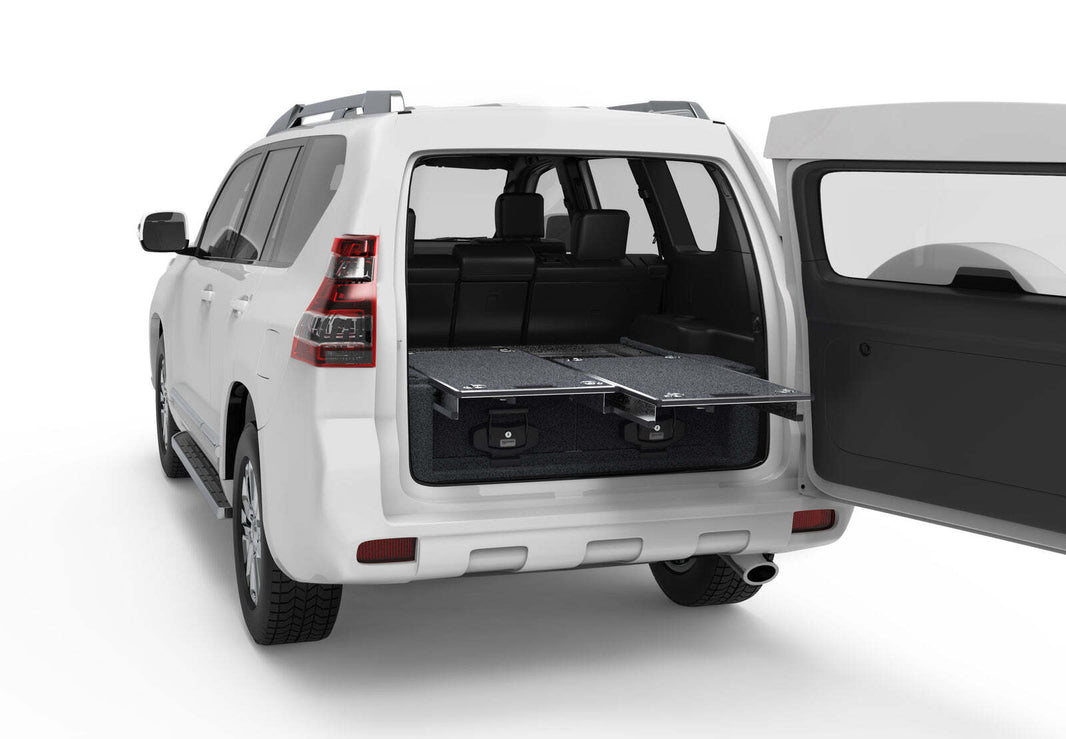 DUAL ROLLER FLOOR DRAWERS TO SUIT TOYOTA LANDCRUISER PRADO 150 SERIES GXL/VX/KAKADU WAGON 11/2009-CURRENT
