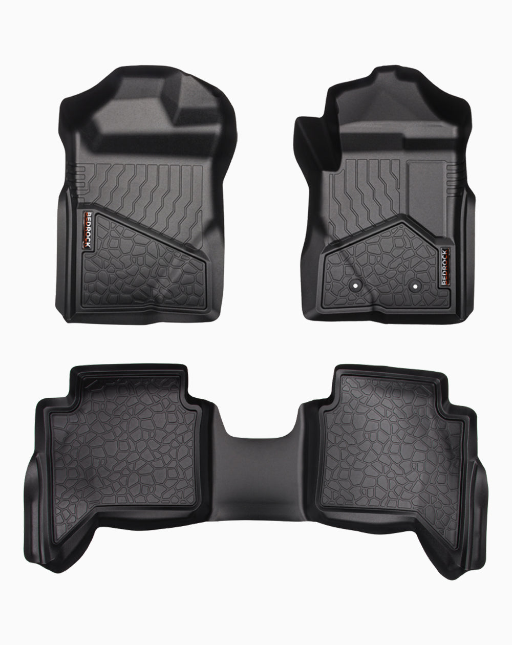 FORD RANGER / VOLKSWAGEN AMAROK DUAL CAB UTE (2022-ON) 1ST / 2ND ROW SET BEDROCK FLOOR LINERS