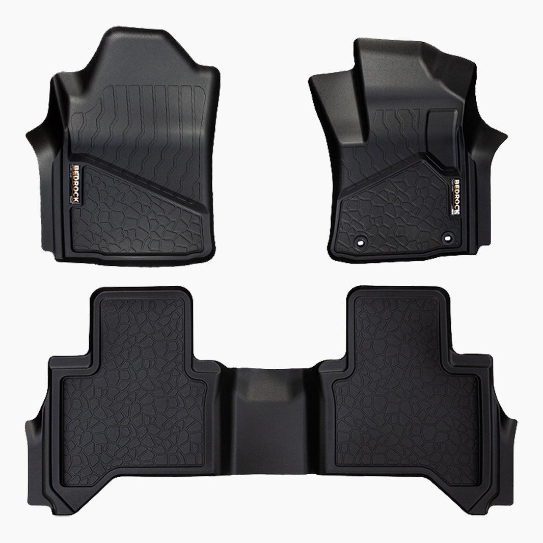 TOYOTA HILUX AUTO DUAL CAB UTE (2016-ON - NOT 48V) 1ST / 2ND ROW SET BEDROCK FLOOR LINERS