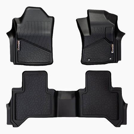 TOYOTA HILUX AUTO DUAL CAB UTE (2016-ON - NOT 48V) 1ST / 2ND ROW SET BEDROCK FLOOR LINERS