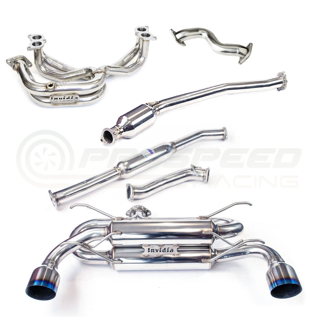 Invidia R400 Black Tip Engine Back Exhaust w/Invidia Equal Headers - Subaru BRZ/Toyota 86 12-21 (6MT)