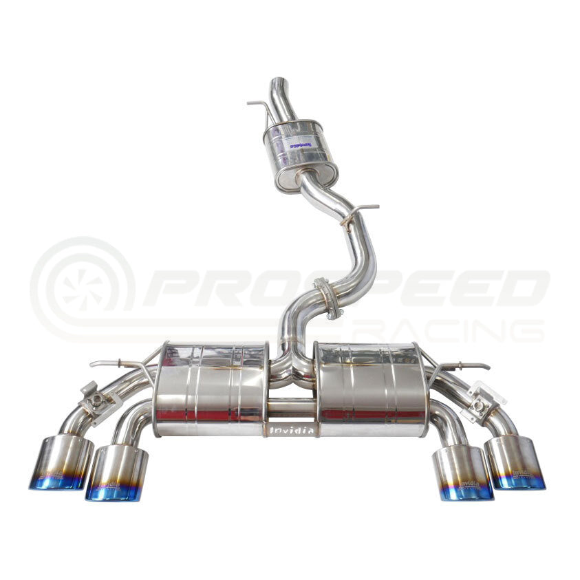 Invidia R400 Valved Cat Back Exhaust w/Oval Ti Tips - VW Golf R Mk7