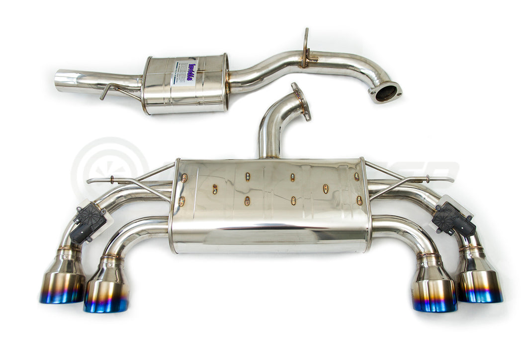 Invidia Q300 Valved Catback Exhaust w/Round Ti Rolled Tips - VW Golf R Mk7.5