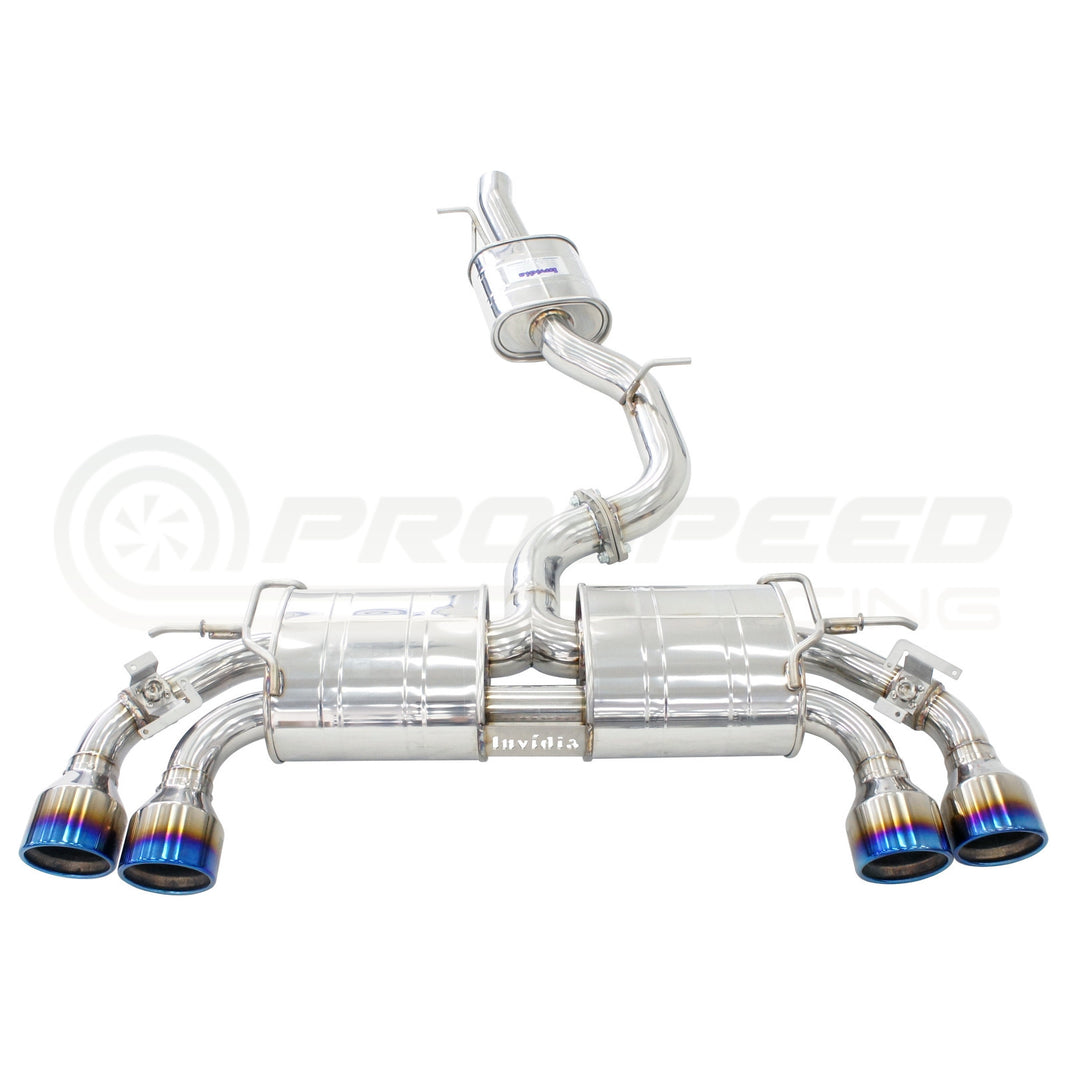 Invidia R400 Valved Cat Back Exhaust w/PSR Carbon Fibre Tips - VW Golf R Mk7.5