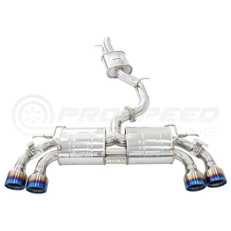 Invidia R400 Valved Cat Back Exhaust w/PSR Carbon Fibre Tips - VW Golf R Mk7.5