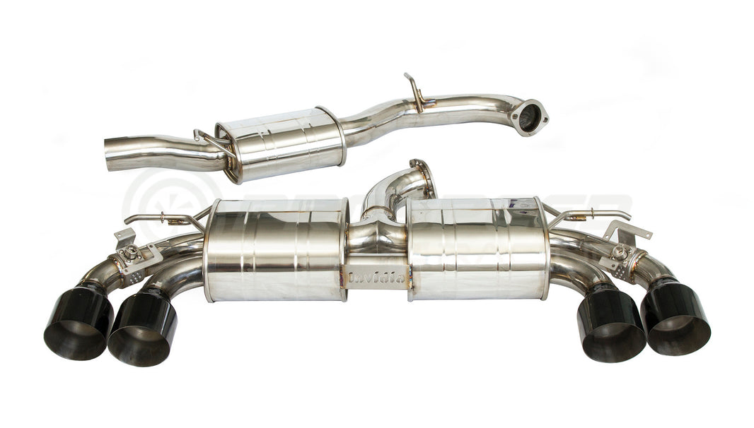 Invidia R400 Valved Cat Back Exhaust w/Round Straight Cut Black Tips - VW Golf R Mk7.5