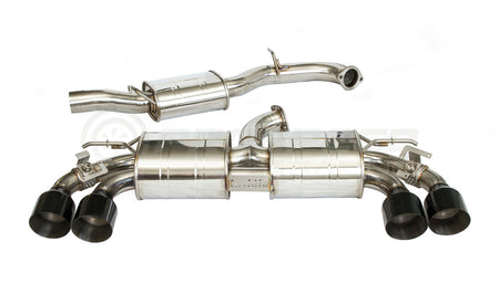 Invidia R400 Valved Cat Back Exhaust w/Round Straight Cut Black Tips - VW Golf R Mk7.5