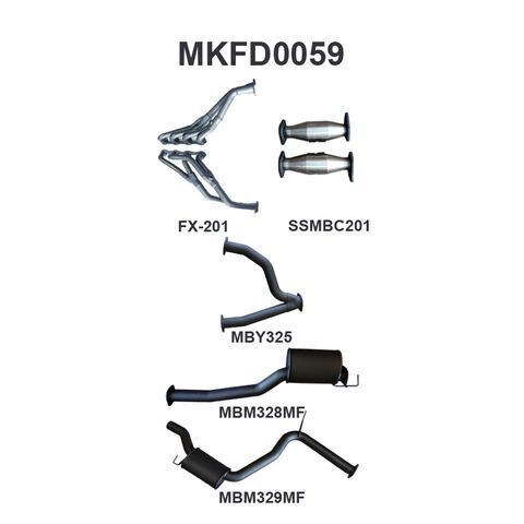 Falcon AU V8 IRS Sedan 3in With Extractors Muffler/Muffler