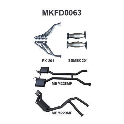 Falcon AU V8 IRS SDN 2.5in Dual With Extractors Muffler