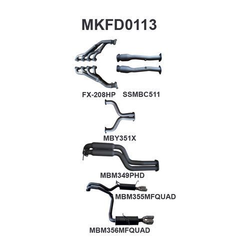 BA BF V8 4V Sedan 2.5in L & R With Extractors Hotdog/Muffler