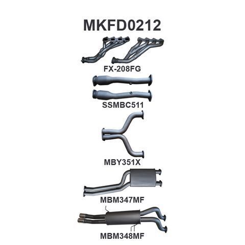 FG 5.4L V8 Ute 2.5in Dual With Extractors Muffler/Muffler