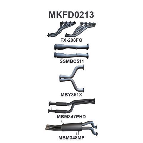 FG 5.4L V8 Ute 2.5in Dual With Extractors Hotdog/Muffler