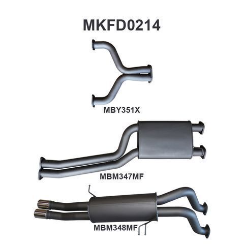 FG V8 Ute 2.5in Dual CatBack Muffler/Muffler