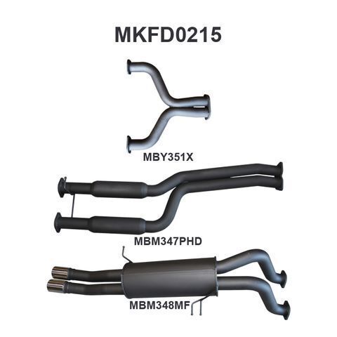 FG V8 Ute 2.5in Dual CatBack Hotdog/Muffler