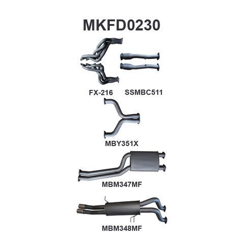 FG 5.0L V8 Ute 2.5in Dual With Extractors Muffler/Muffler