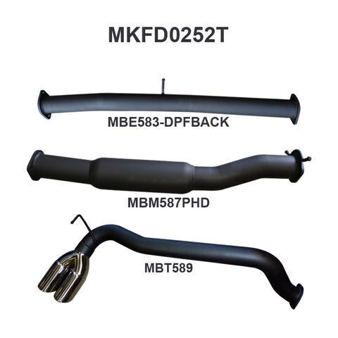 Ford PX2 Ranger 3in DPF Back Twin Tip Side Exit