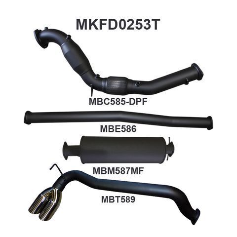 Ford PX2 Ranger 3.2L Turbo Back With Cat Twin Tip Side Exit