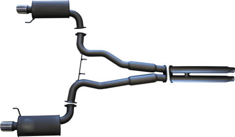 FORD MUSTANG V8 FM 2015 - 2017 3in DUAL CATBACK WITH CENTRE HOTDOG AND REAR MUFFLERS WITH TWIN TIPS