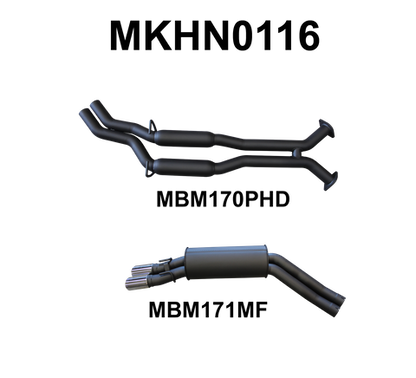VT - VZ V8 Sedan 2.5in Dual Catback Hotdog/Muffler