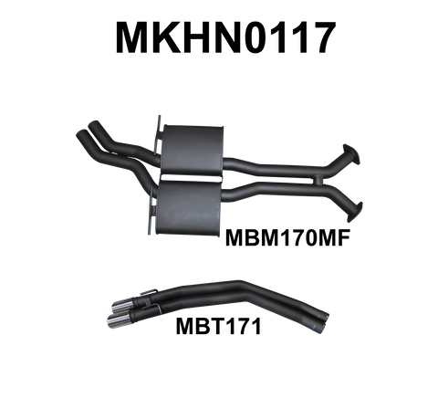 VT - VZ V8 Sedan 2.5in Dual Catback Muffler/Tailpipe