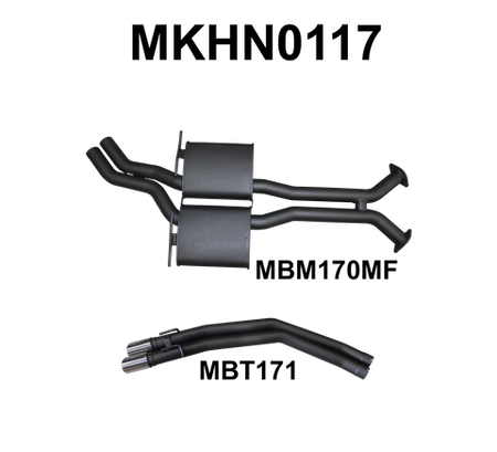 VT - VZ V8 Sedan 2.5in Dual Catback Muffler/Tailpipe