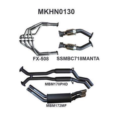 VY VZ HSV V8 SDN 2.5in Dual With Extractors Hotdog/Muffler