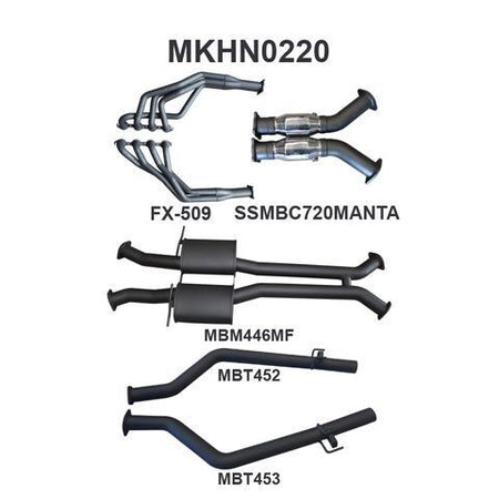 VY VZ Maloo 3in Dual With 1 7/8 in Extractors Muffler/Tailpipe