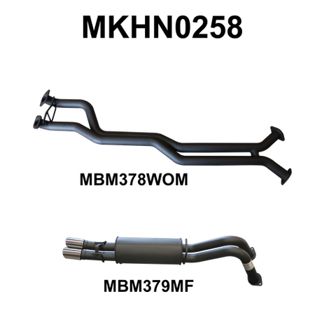 VY VZ V8 1 ton 2.5in Dual Catback WOM/Muffler