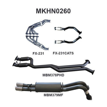 VY VZ V8 AWD Ute 2.5in Dual With Extractors Hotdog/Muffler