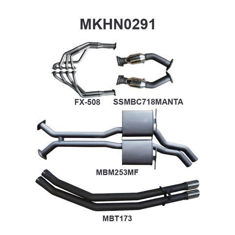 WH Statesman V8 2.5in Dual With Extractors Muffler/Tailpipe