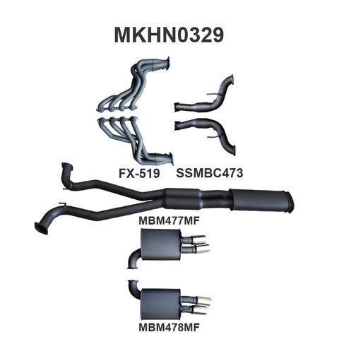 VF V8 Sedan Wagon 3in With 1 7/8 in Extractors Muffler/Muffler