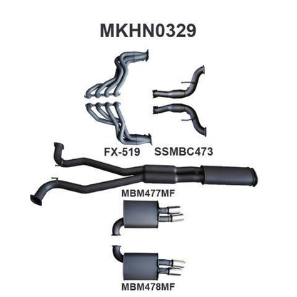 VF V8 Sedan Wagon 3in With 1 7/8 in Extractors Muffler/Muffler