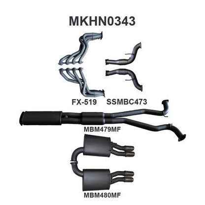 VF Ute V8 3in With 1 7/8 in Extractors Muffler/Muffler