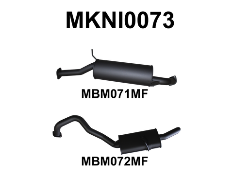 Patrol GU 4.8L 2.5in Cat Back System Centre & Rear Muffler