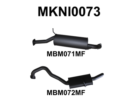 Patrol GU 4.8L 2.5in Cat Back System Centre & Rear Muffler