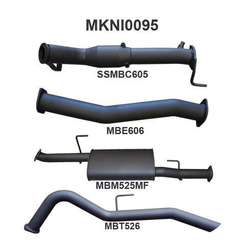 NP300 Navara 3in Turbo Back Exhaust System With Cat, Muffler