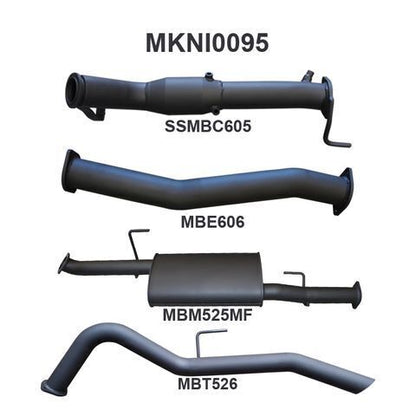 NP300 Navara 3in Turbo Back Exhaust System With Cat, Muffler