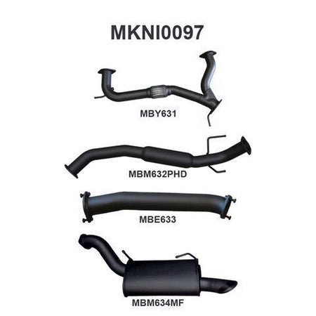 Patrol Y62 V8 5.6L Wagon 3in Catback With Hotdog/Muffler