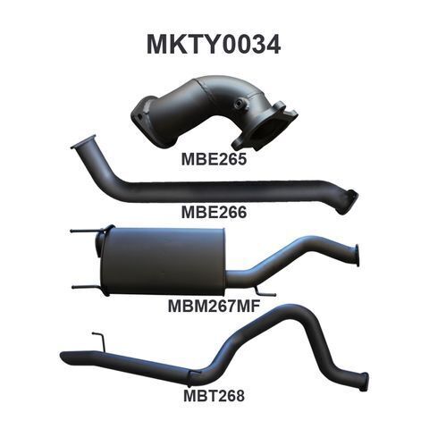 HDJ100 4.2L TD WAGON 3in CENTRE MUFFLER & REAR TAIL
