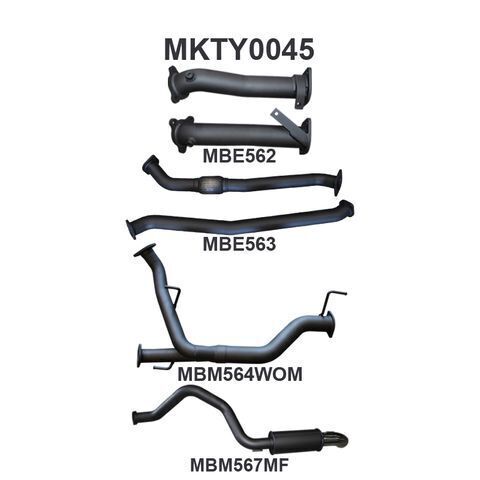 VDJ200 2.5in NO Cat Muffler Rear, Dump Tip